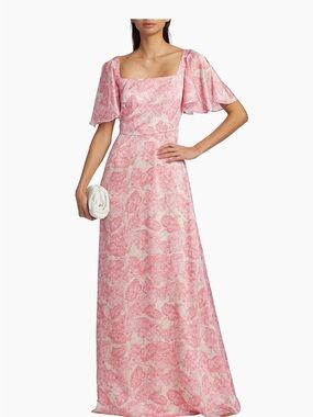Sachin + Babi Pink Floral Square-Neck Maxi Dress size 6 Like New